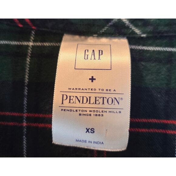 Gap Pendleton Christmas Nightshirt Plaid Womens XS Button Down Front Logo - Picture 4 of 7